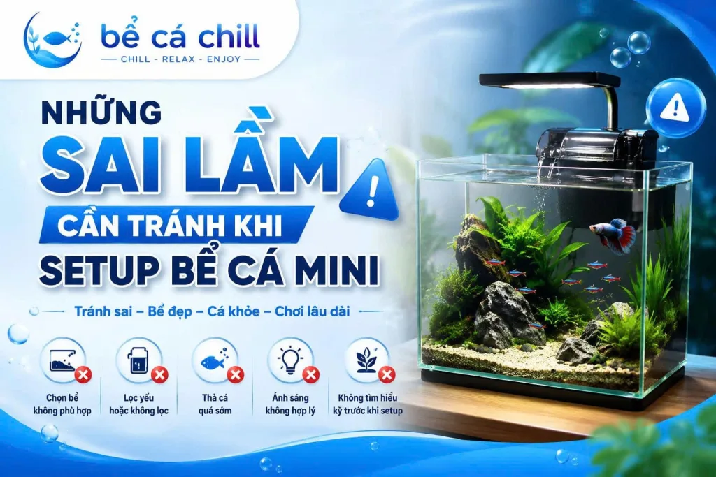 Những sai làm cần tránh khi setup bể cá mini