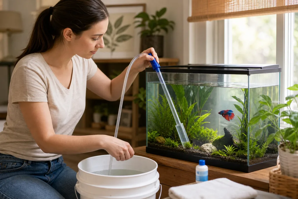 Thay nước bể cá betta đúng cách